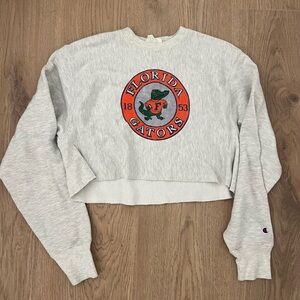 Champion Light Gray Florida Gators Women's Crew Neck Sweater